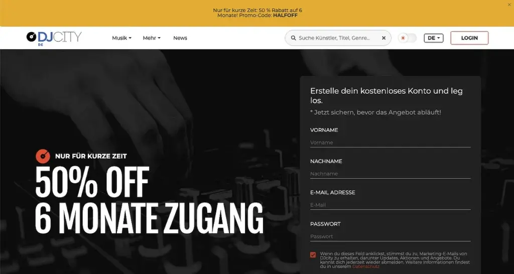DJ City Angebot 50% Rabatt