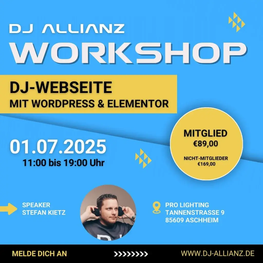Workshop DJ Website mit Wordpress und Elementor