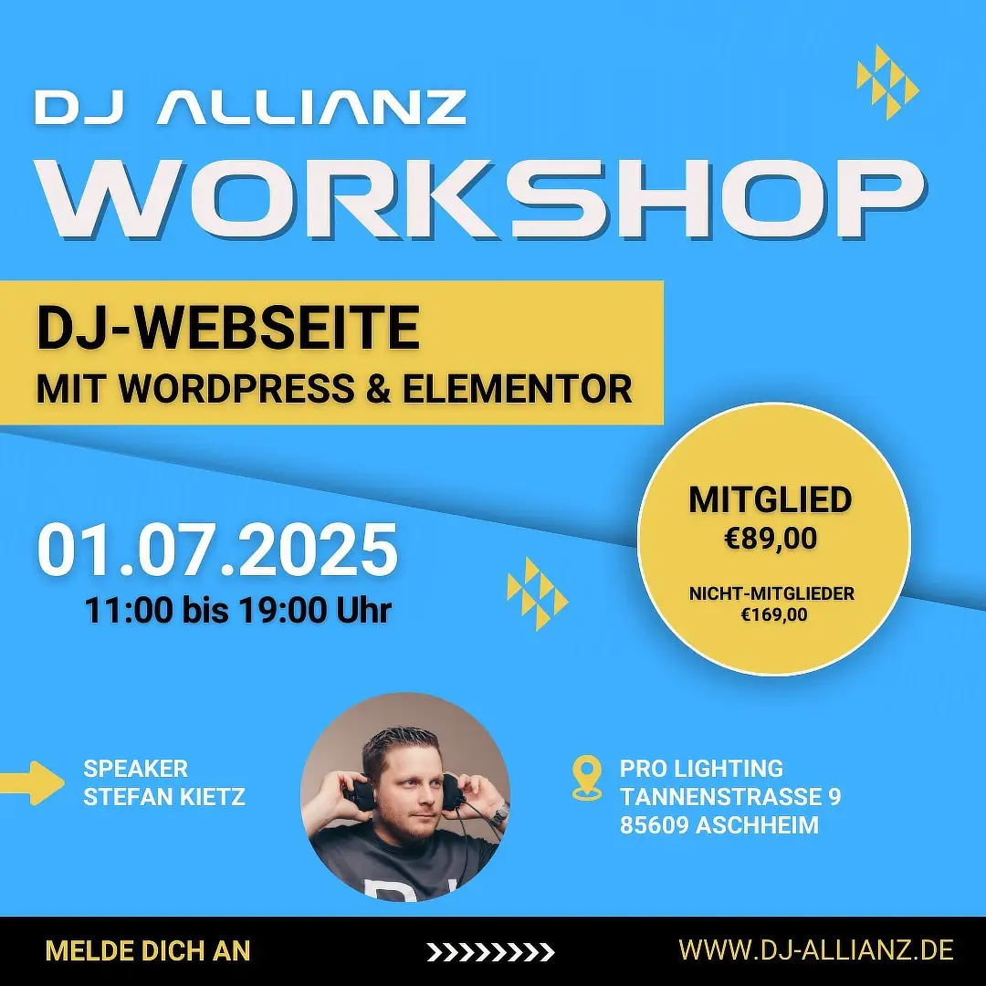 Workshop DJ Website mit Wordpress und Elementor