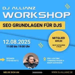 SEO Grundlagen Workshop der DJ ALLIANZ e.V.