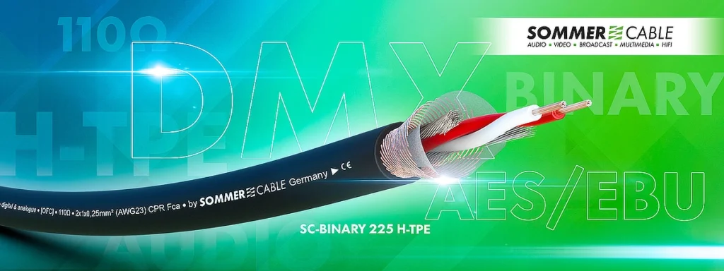 SC-BINARY 225: hochflexibles AES/EBU- & DMX-Kabel mit 2 x 0,25 mm² und Soft-HTPE-Mantel
